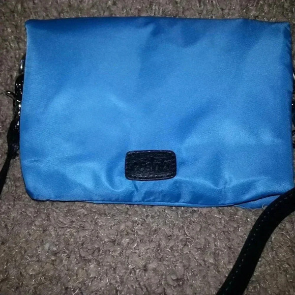 CO-LAB BY CHRISTOPHER KON-Blue Nylon Foldover-Shoulder/Crossbody Bag-Excellent - Picture 4 of 7